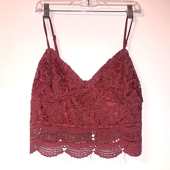Kendall & Kylie Tops - Kendall & Kylie Blush Lace Crop Top